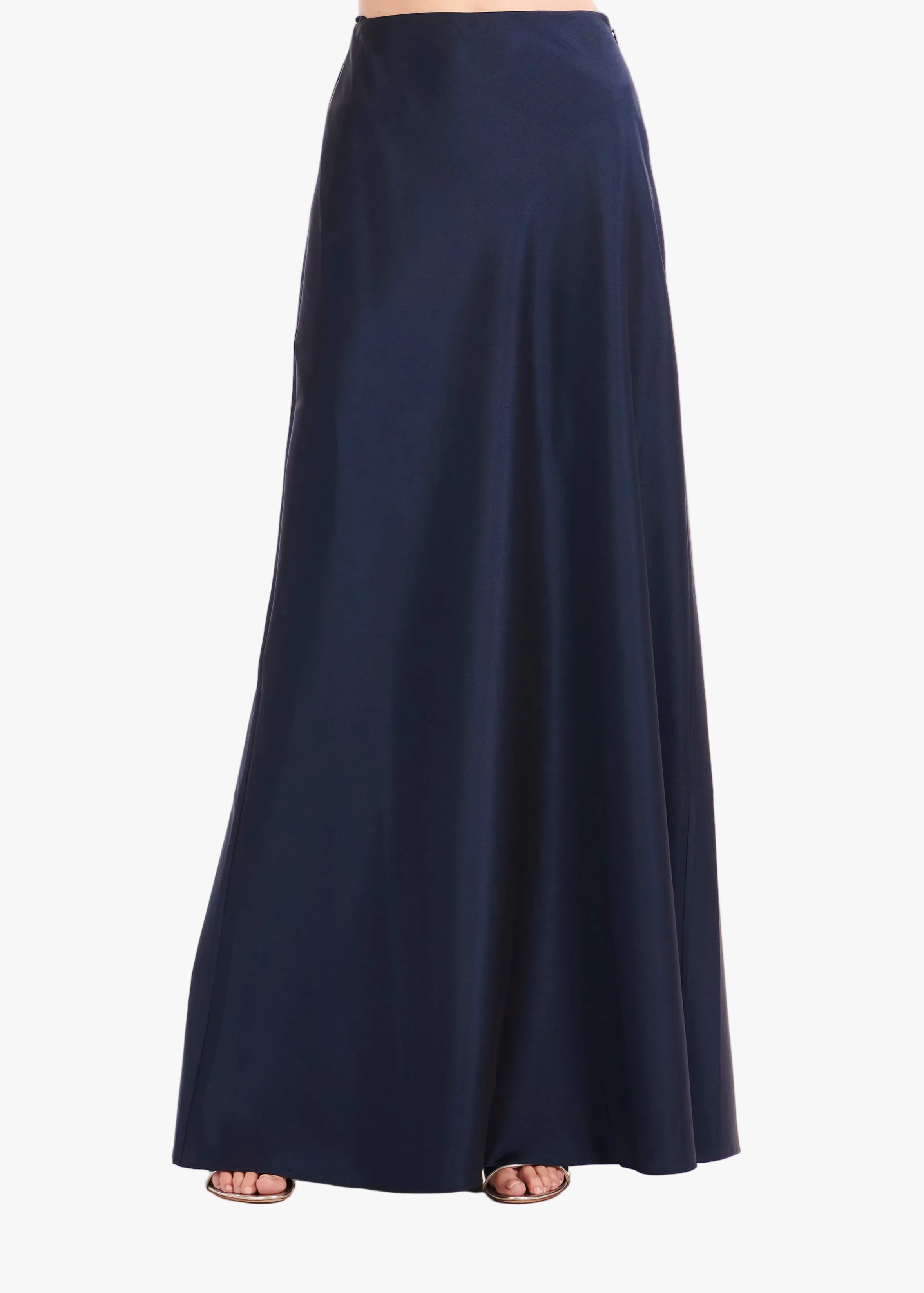 TAFFETA BIAS LONG SKIRT BLACK