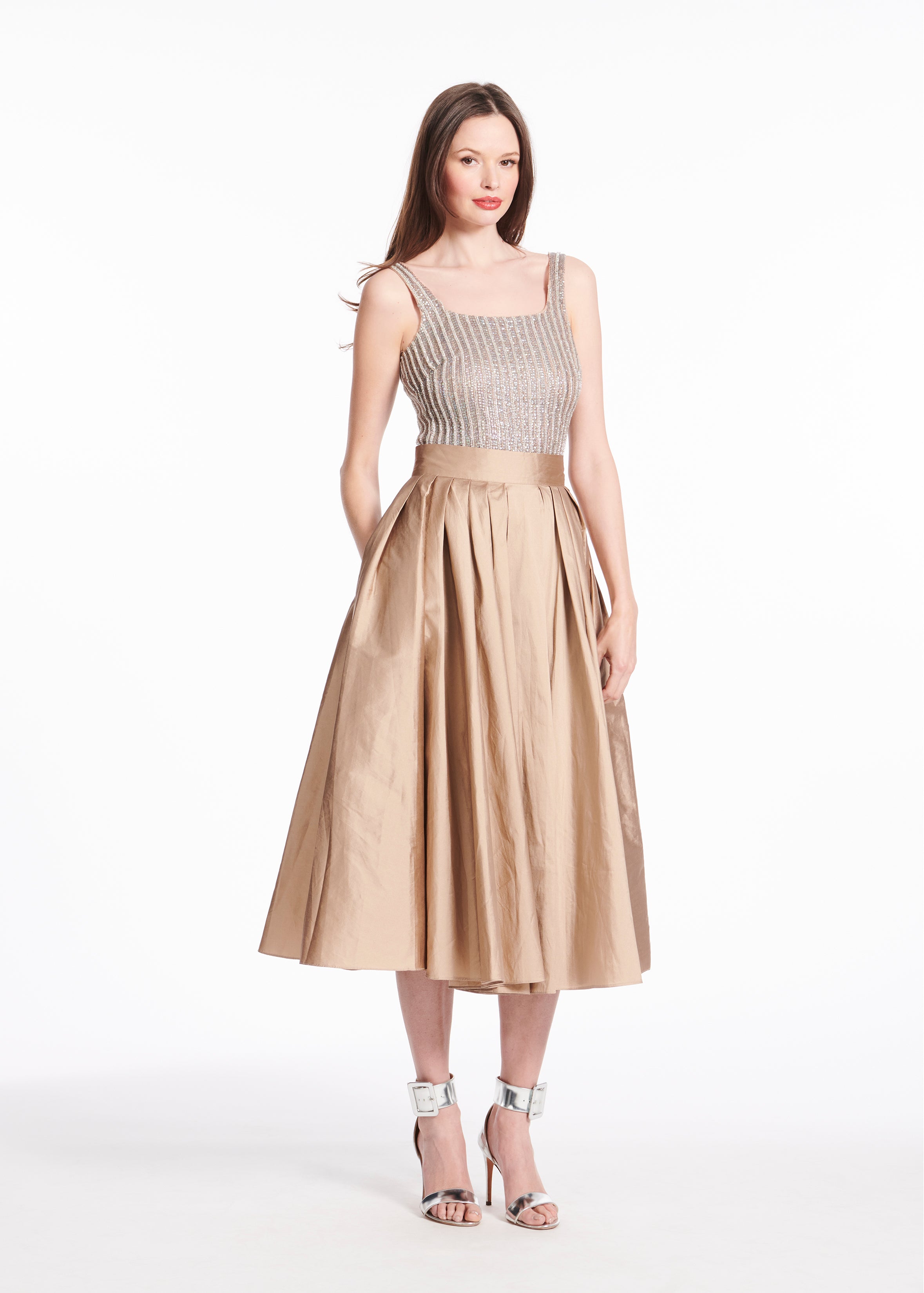 CRYSTAL SQUARE NECK TOP IN DIAMOND