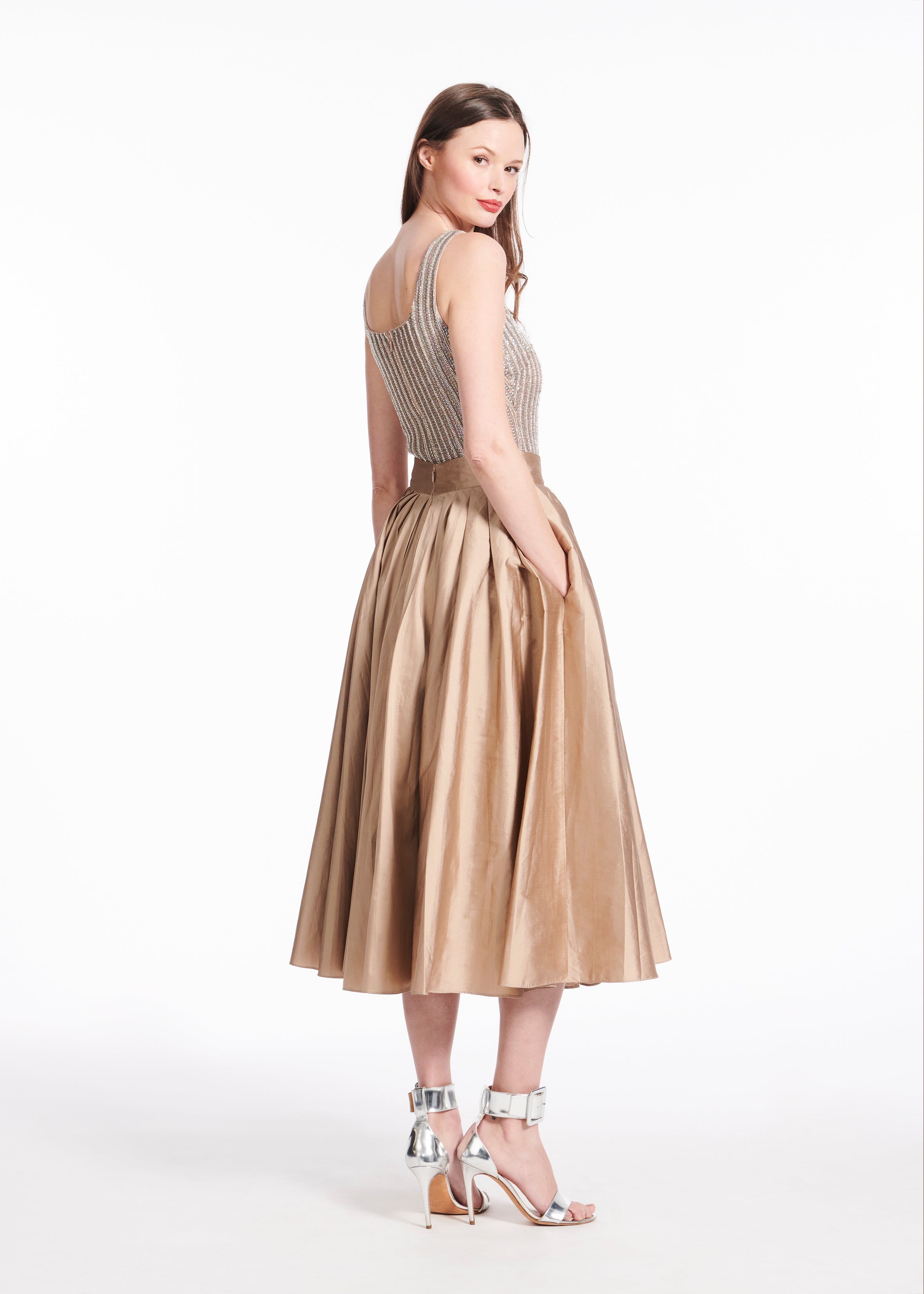 CRYSTAL SQUARE NECK TOP IN DIAMOND