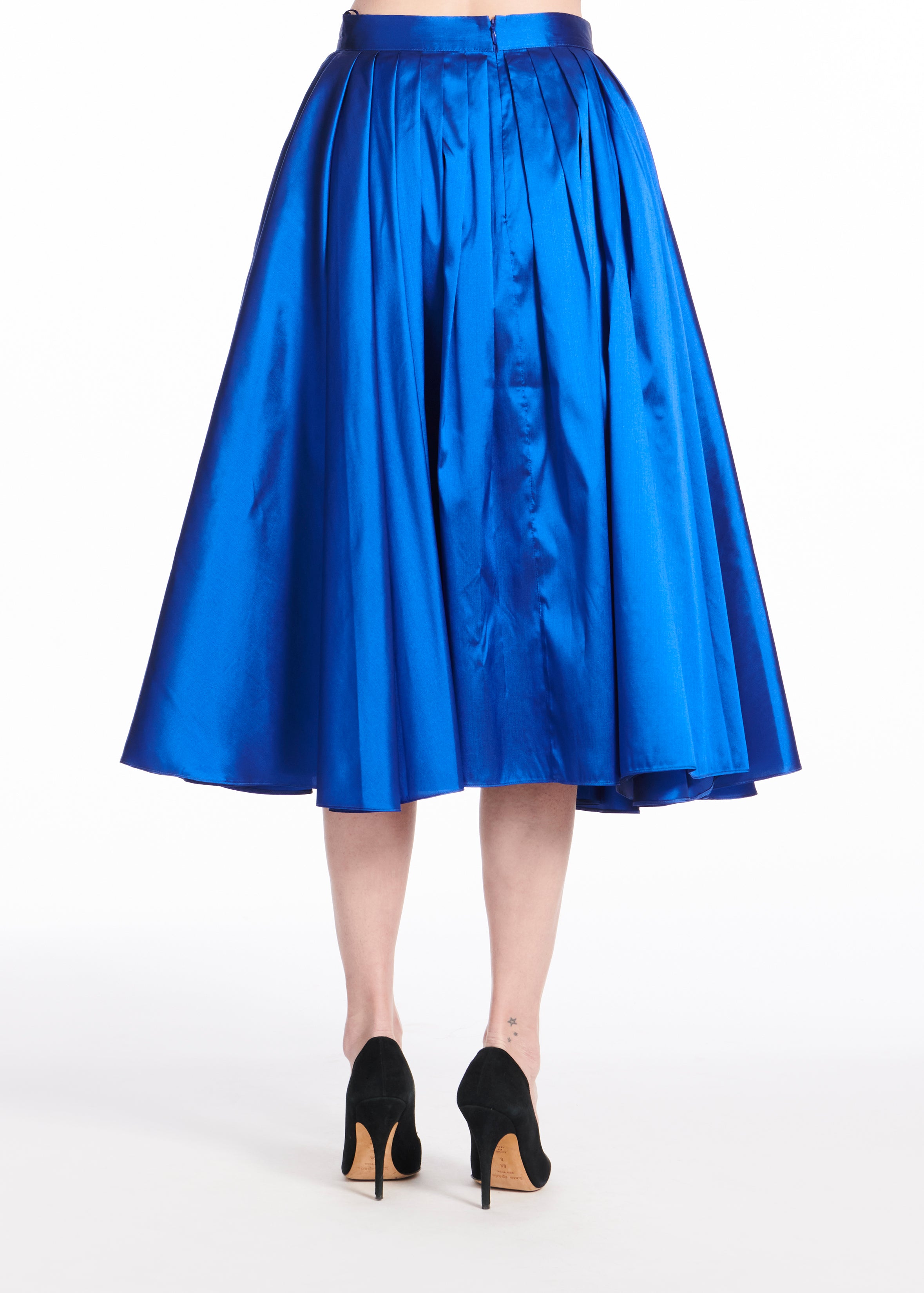 SOFT TAFFETA TEA LENGTH SKIRT ROYAL