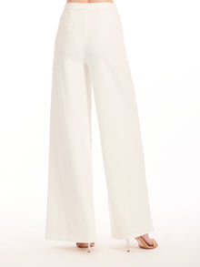 STRETCH CREPE WIDE LEG PANT IVORY
