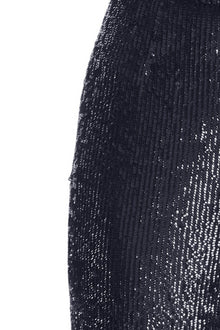 NAVY LONG STRETCH SEQUIN COLUMN SKIRT