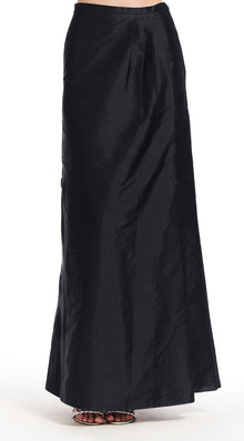 SOFT TAFFETA FAUX WRAP SKIRT NAVY