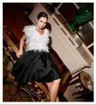 Soft Taffeta Knee Length Skirt - Black