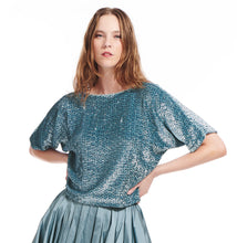 Load image into Gallery viewer, Sequin Blouson with Dolman Sleeves
