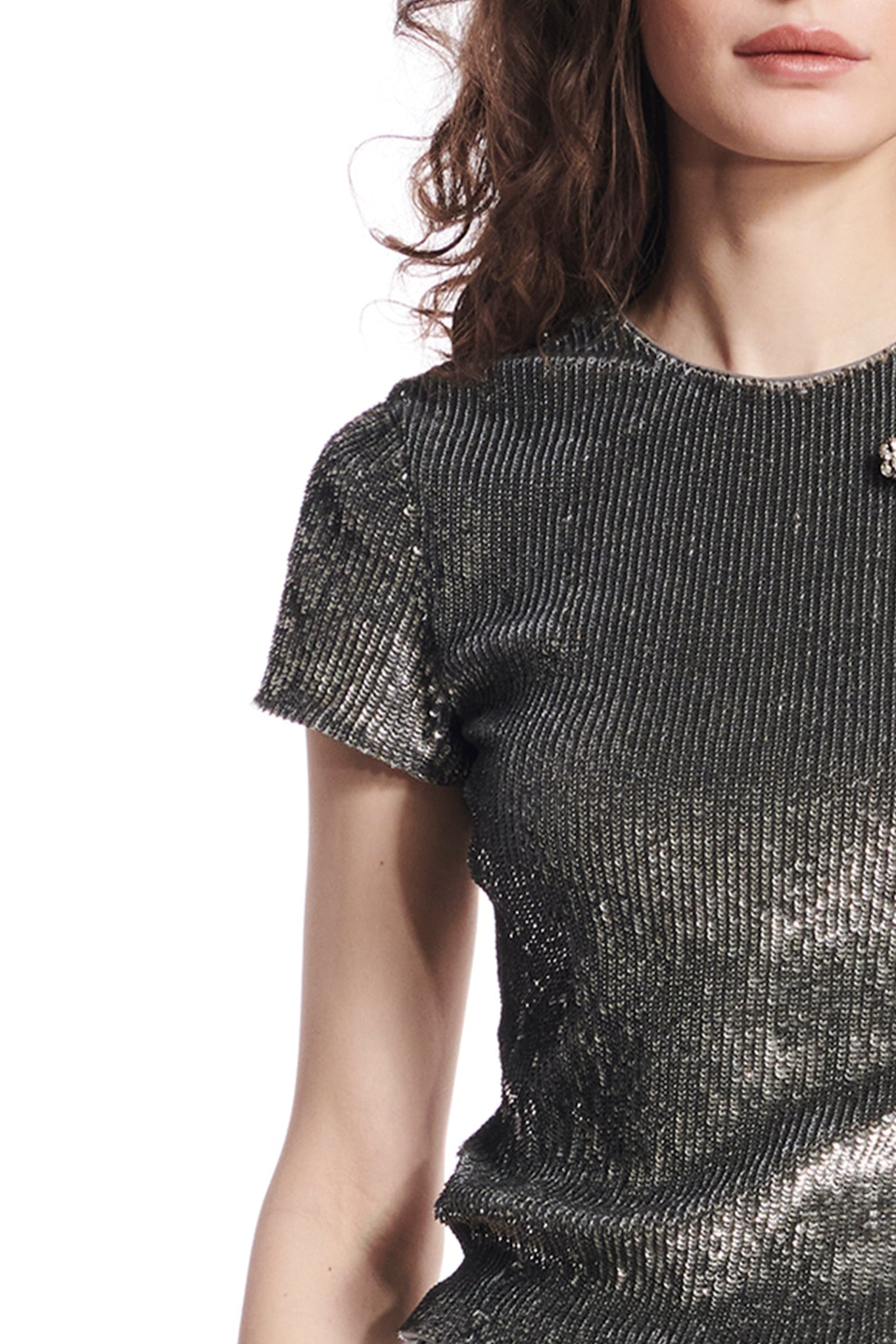 SILVER SEQUIN TEE