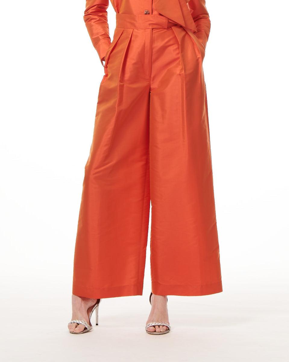 ANIMAL PRINT TAFFETA PANT