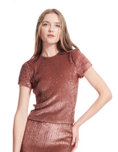 Load image into Gallery viewer, APRICOT SEQUIN TEE
