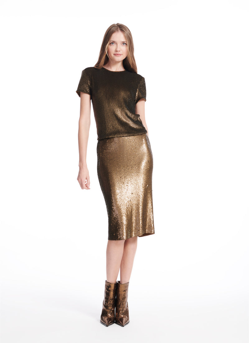 SILVER SEQUIN TEE