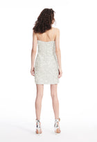 FLOWER ENCRUSTED PAILLETTE SLIP DRESS - IVORY