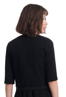CREPE JACKET WITH CRYSTAL BOW BUTTONS