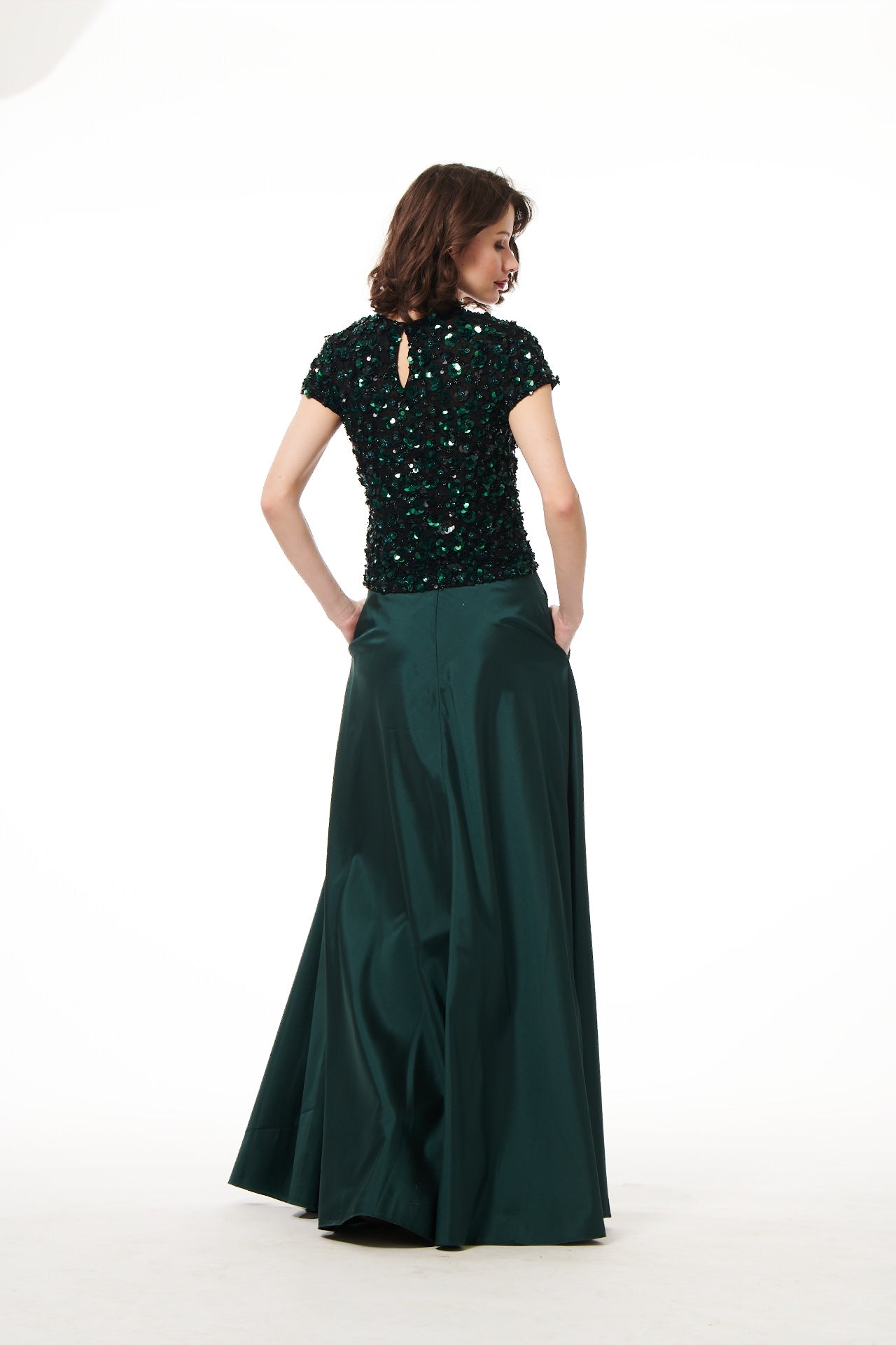 FOREST CRUNCHY FLOWER HAND BEADED TOP