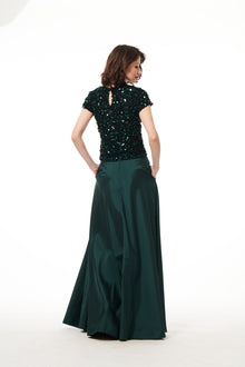 FOREST CRUNCHY FLOWER HAND BEADED TOP