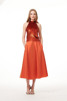 A-LINE MIDI SKIRT PAPRIKA