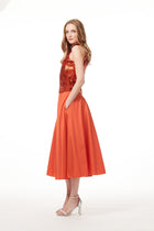 A-LINE MIDI SKIRT PAPRIKA