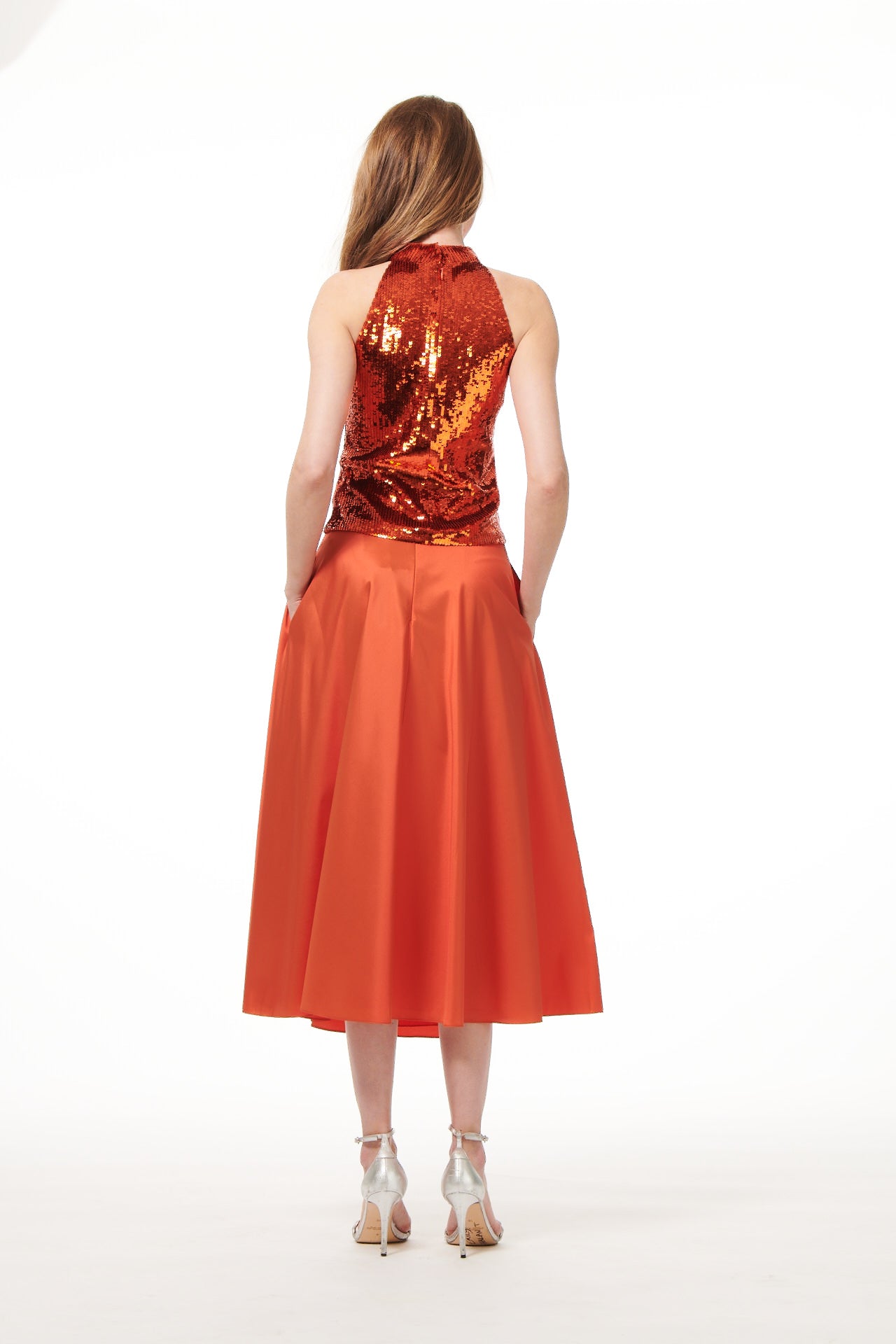A-LINE MIDI SKIRT PAPRIKA