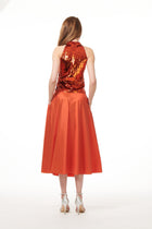 A-LINE MIDI SKIRT PAPRIKA
