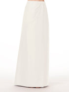 SOFT TAFFETA FAUX WRAP SKIRT NAVY
