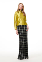 CITRINE TIE NECK TAFFETA TOP