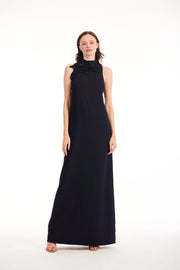 TAFFETA SLEEVELESS GOWN WITH FLOWERS BLUSH