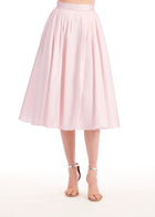 TAFFETA PUFF SLEEVE BLOUSE WITH CRYSTAL FLOWER BUTTONS BLUSH