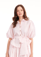 TAFFETA BIAS LONG SKIRT BLUSH