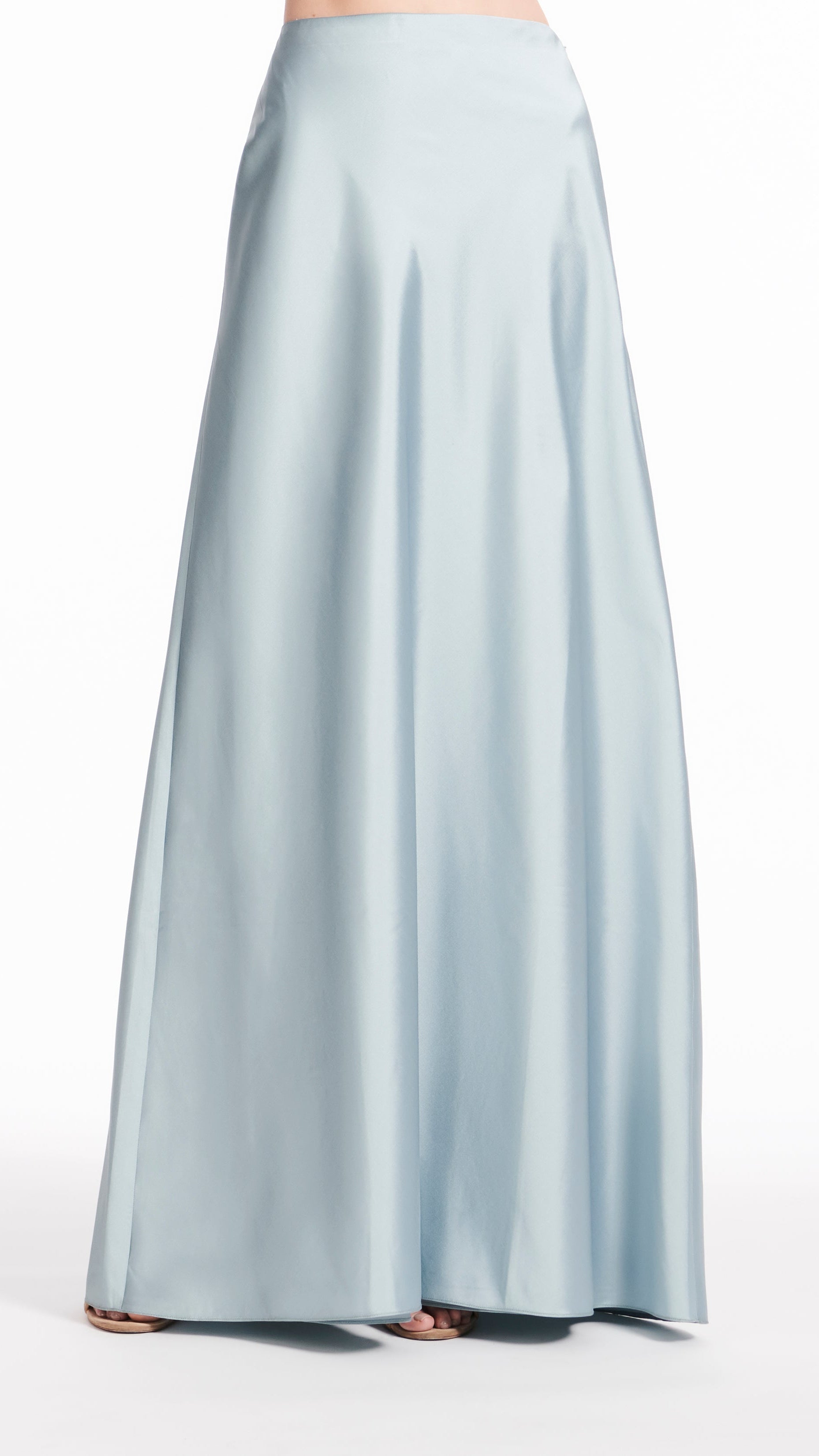 TAFFETA BIAS LONG SKIRT LIGHT BLUE