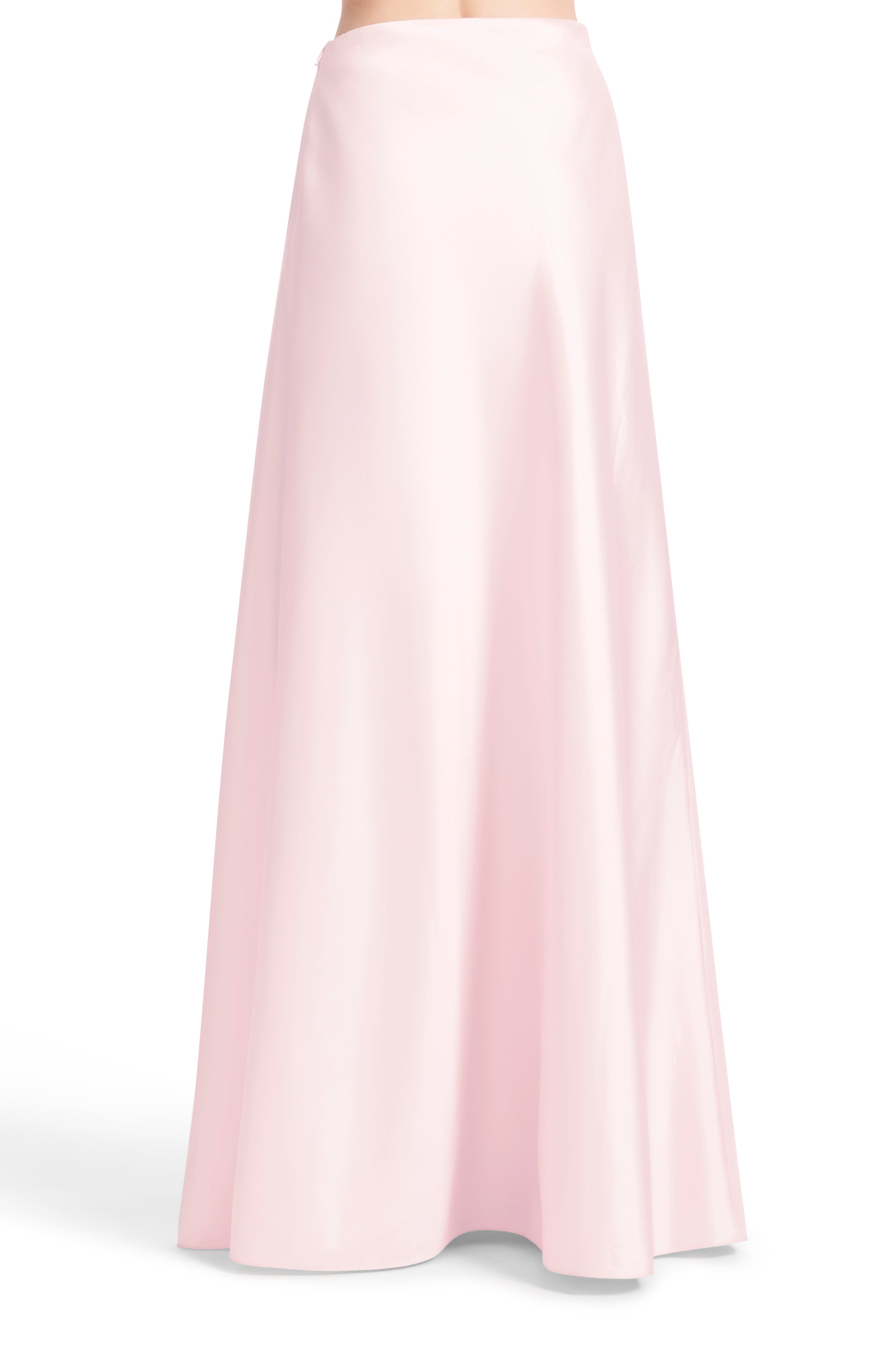 TAFFETA BIAS LONG SKIRT BLUSH