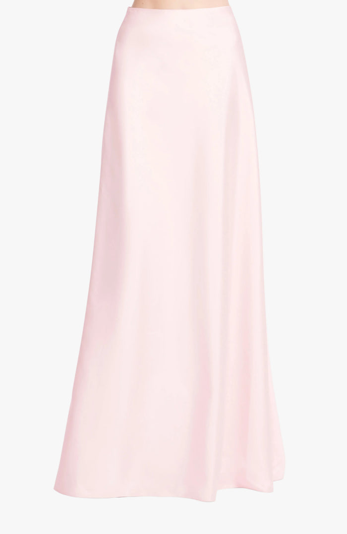 TAFFETA BIAS LONG SKIRT BLUSH