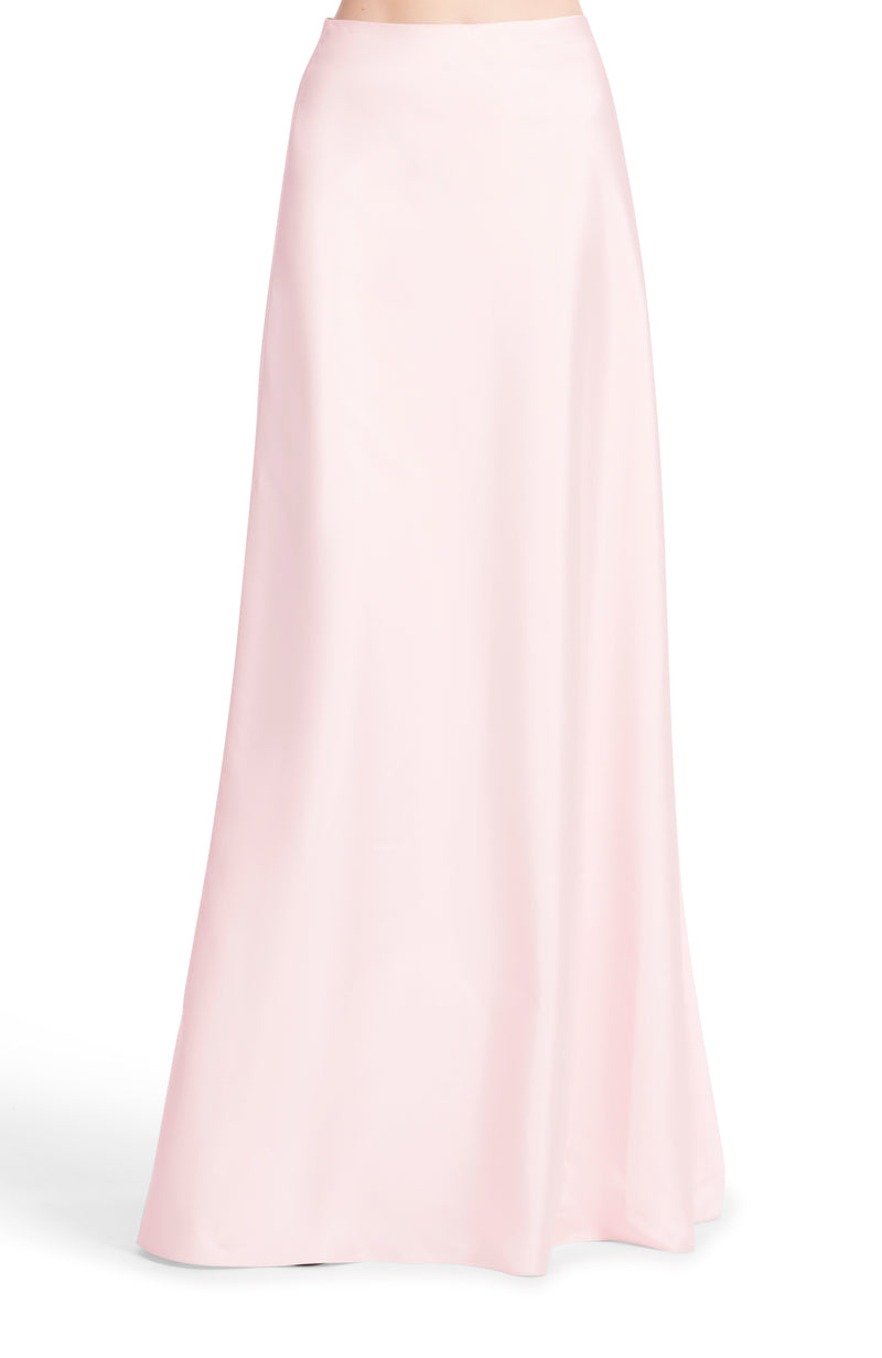 TAFFETA BIAS LONG SKIRT BLUSH