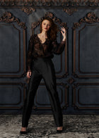 TAFFETA SLIM LEGGED PANT BLACK