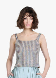 CRYSTAL SQUARE NECK TOP IN DIAMOND