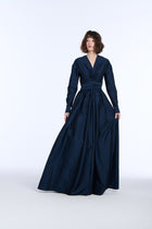 TAFFETA WRAP GOWN LIGHT BLUE