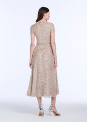 TRANSLUCENT ENCRUSTED SEQUIN DRESS LIGHT BLUE
