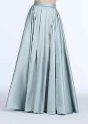 STRETCH PEARL V-NECK BEADED TOP LIGHT BLUE