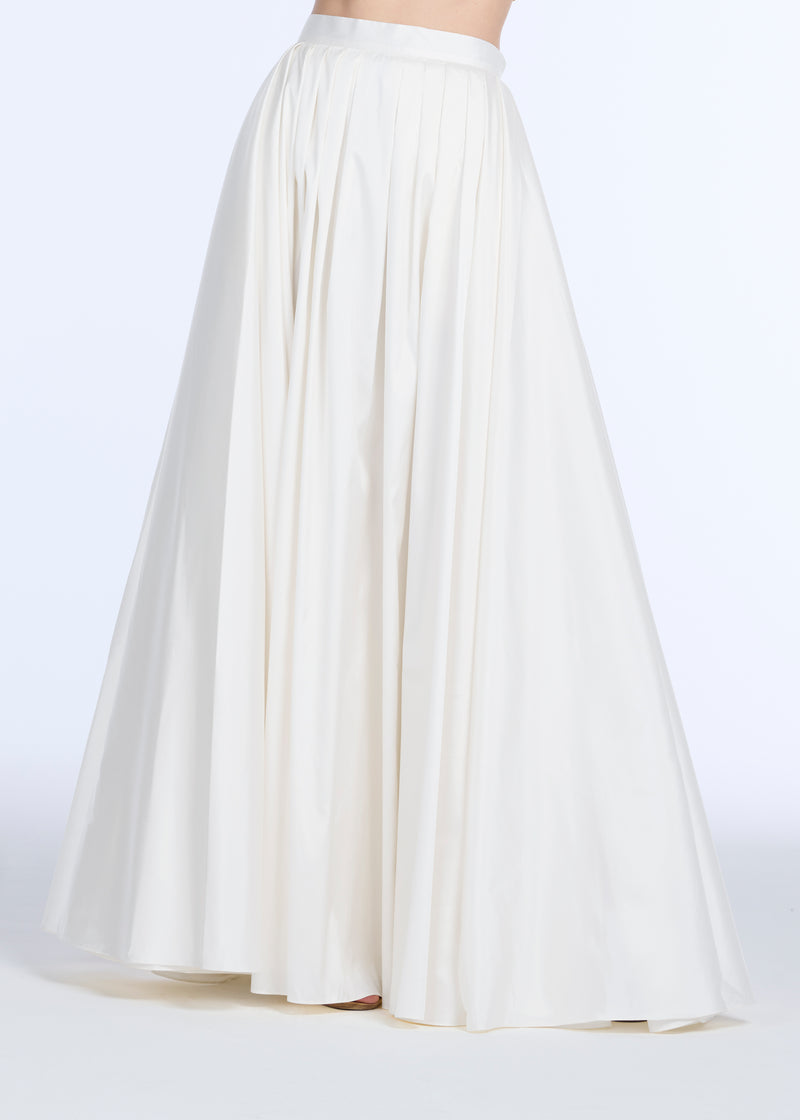 PLEATED SOFT TAFFETA BALLGOWN SKIRT IVORY
