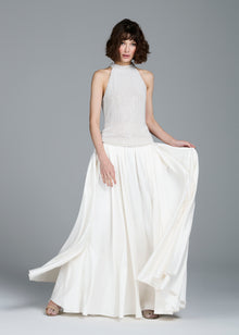 PEARL ENCRUSTED SLEEVELESS MOCK NECK IVORY