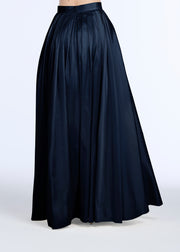 SOFT TAFFETA PLEATED BALLGOWN SKIRT NAVY