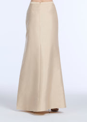 SOFT TAFFETA FAUX WRAP SKIRT CHAMPAGNE