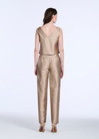 TAFFETA SLIM LEGGED PENCIL PANT SUNTAN