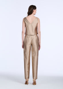 TAFFETA SLIM LEGGED PENCIL PANT SUNTAN