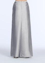 SOFT TAFFETA FAUX WRAP SKIRT IVORY