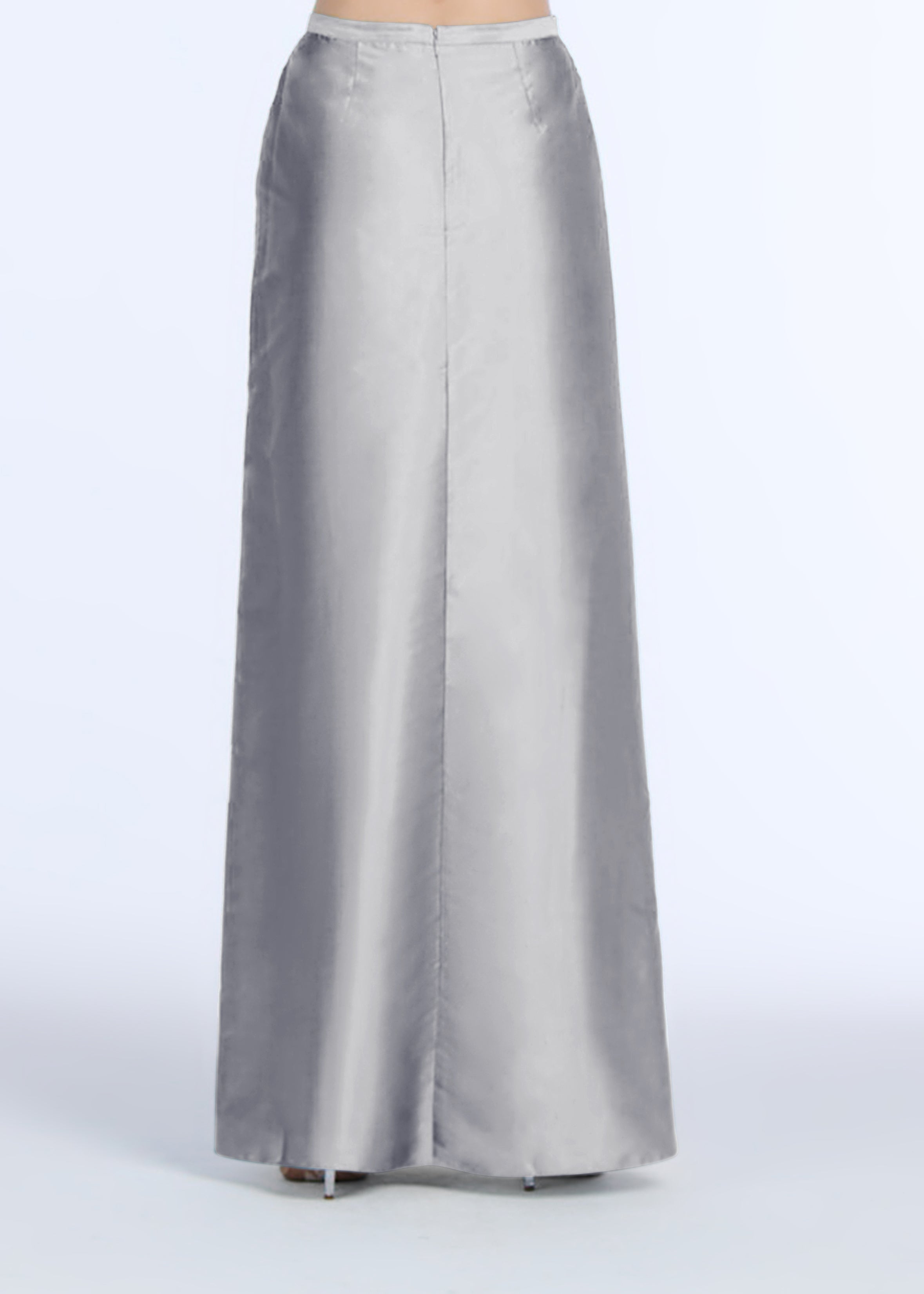 SOFT TAFFETA FAUX WRAP SKIRT IVORY