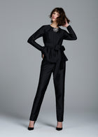 TAFFETA SLIM LEGGED PANT BLACK