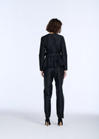 TAFFETA PRINCESS BLOUSE WITH CRYSTAL BOW BLACK