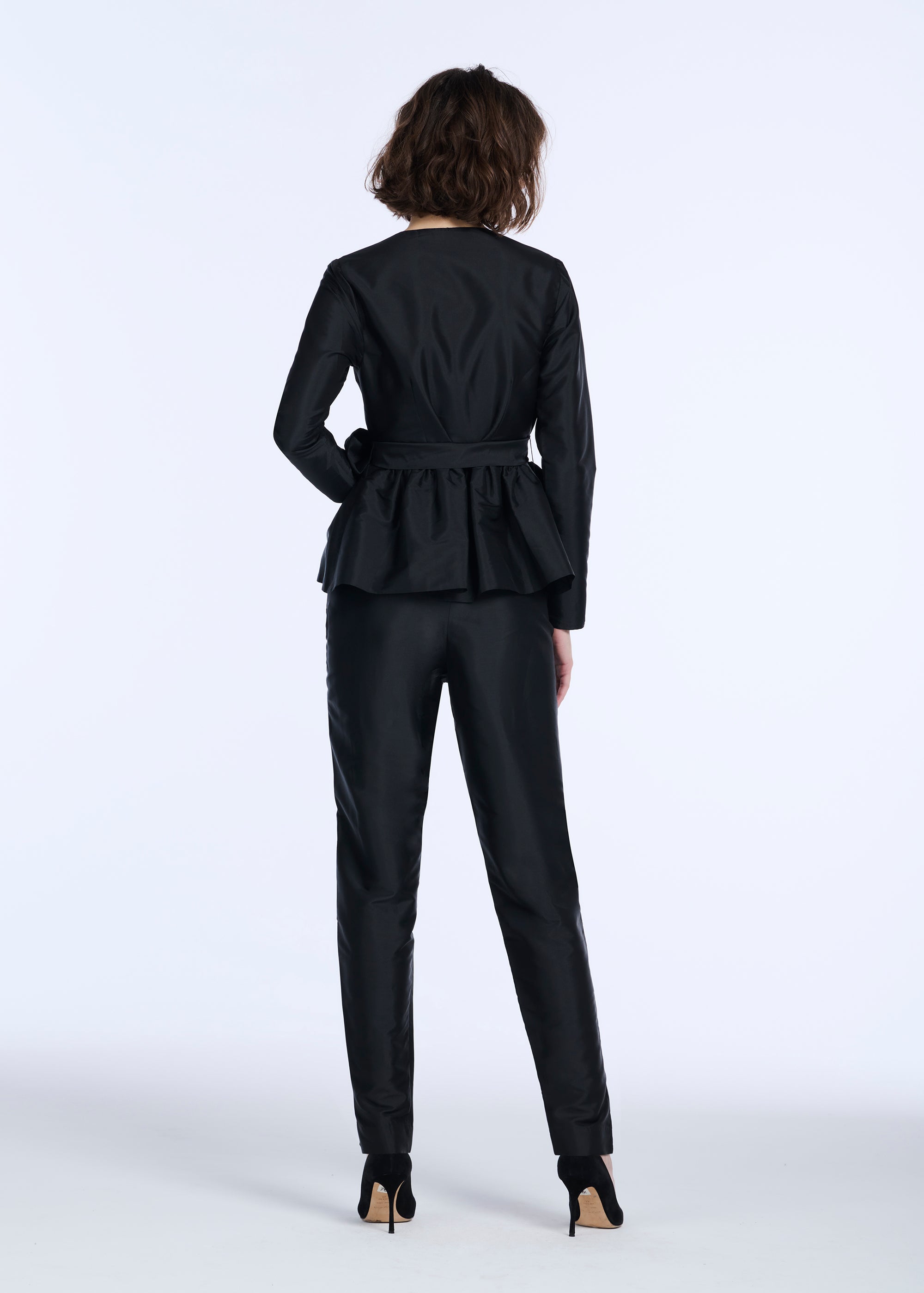 TAFFETA SLIM LEGGED PANT BLACK