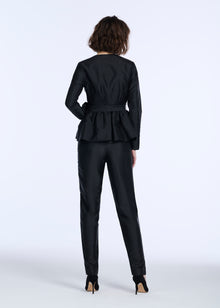 TAFFETA SLIM LEGGED PANT BLACK