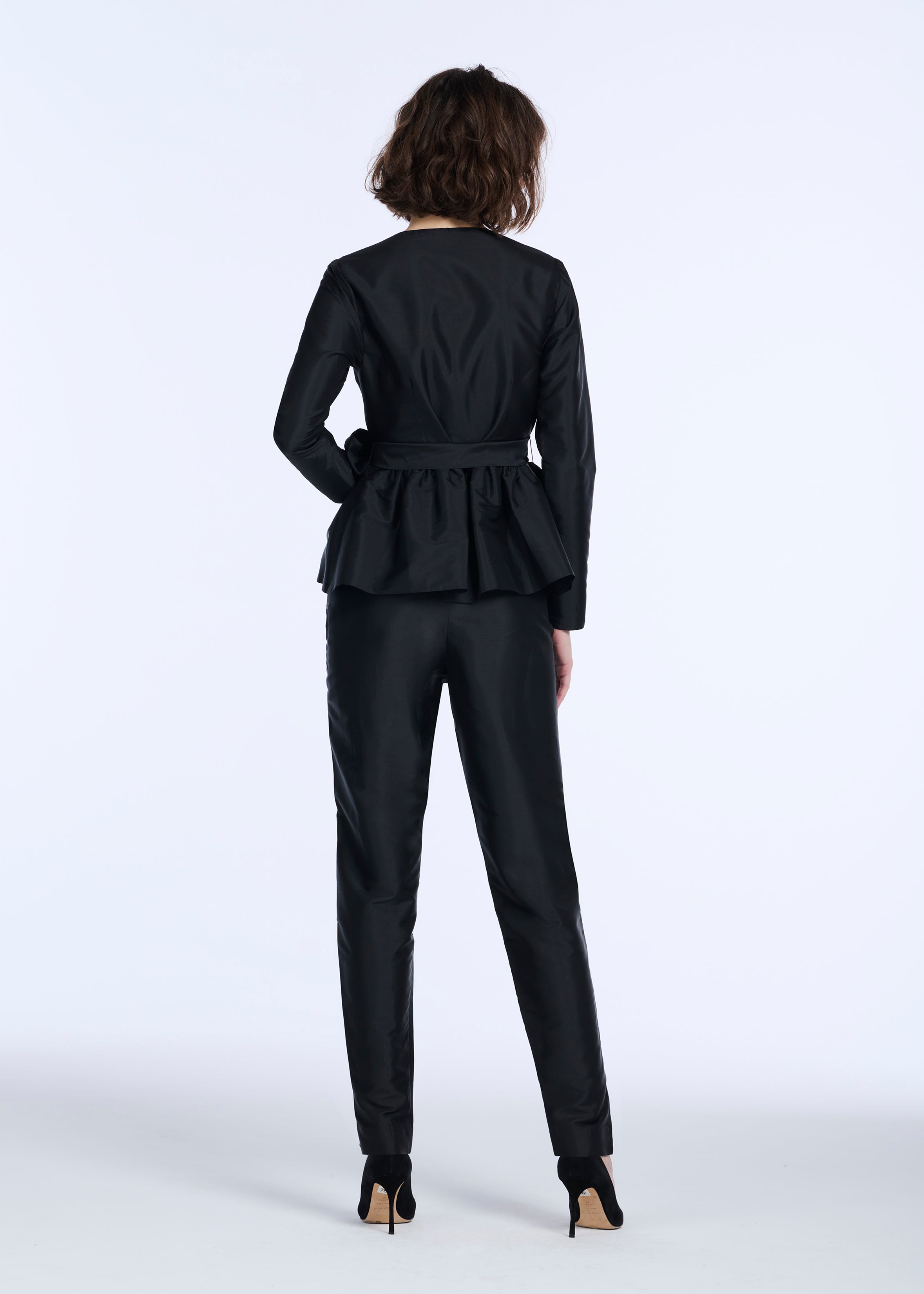 TAFFETA SLIM LEGGED PANT BLACK