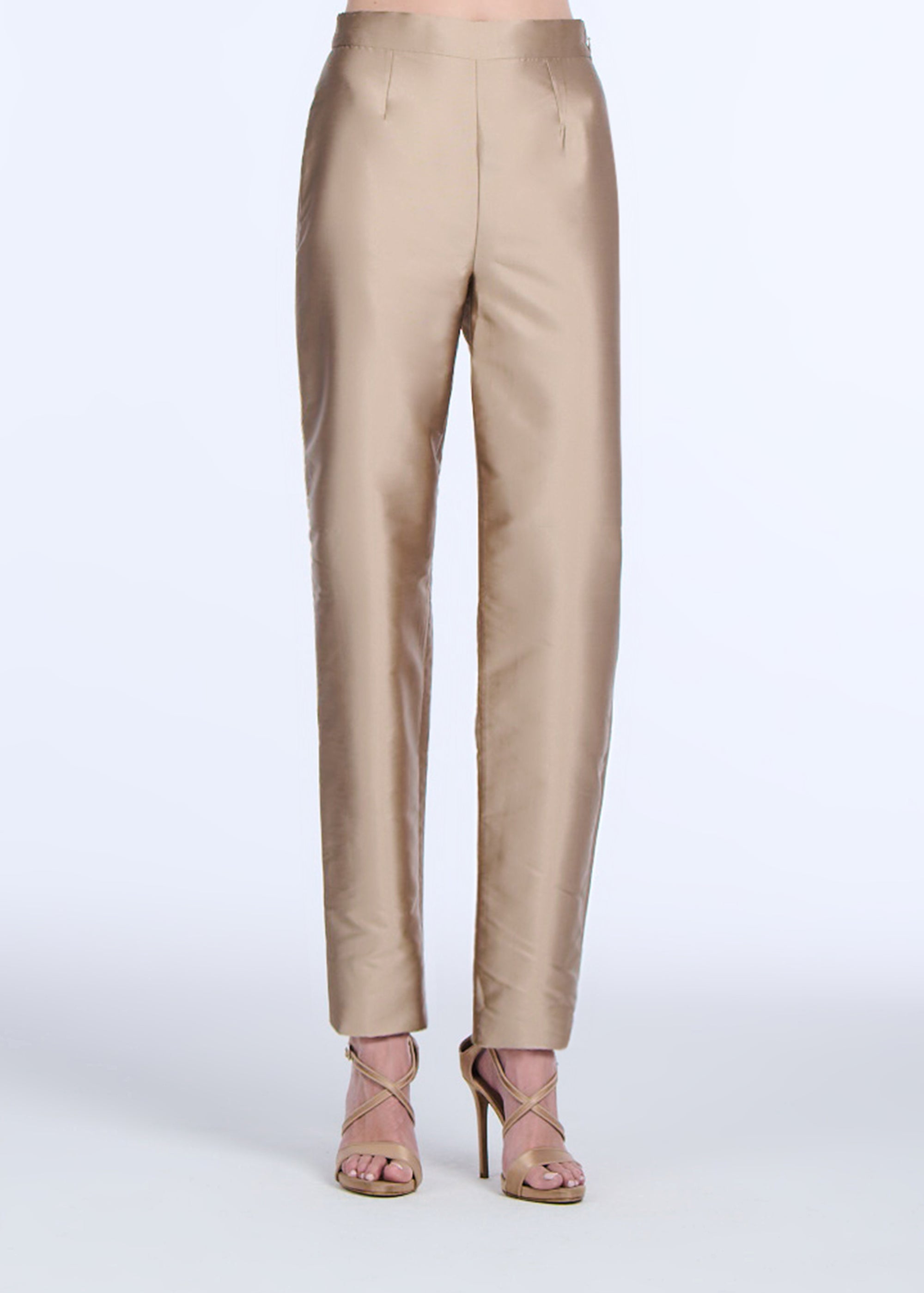 TAFFETA SLIM LEGGED PENCIL PANT SUNTAN