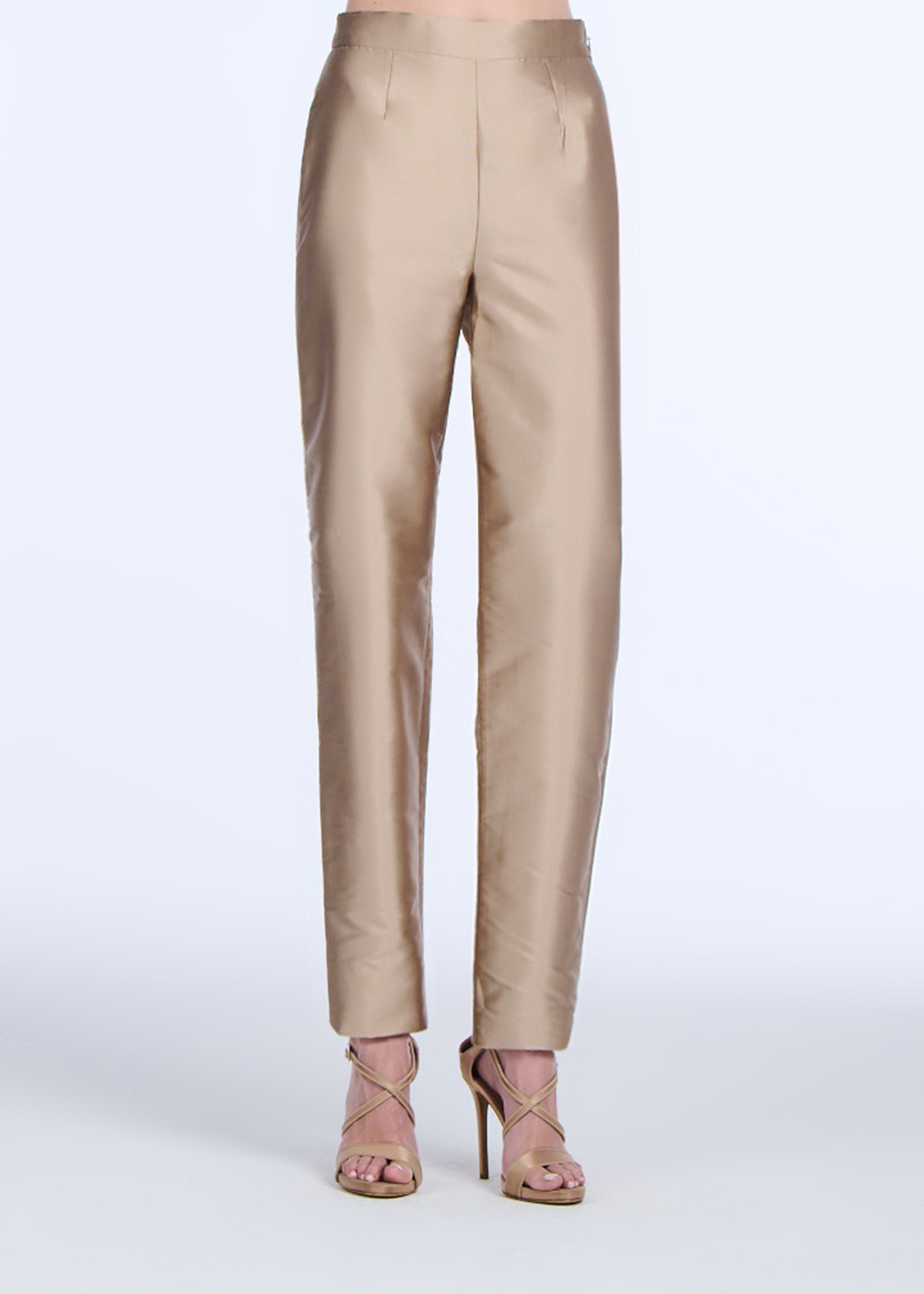 TAFFETA SLIM LEGGED PENCIL PANT SUNTAN